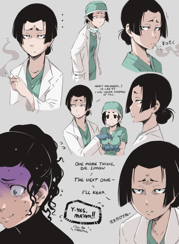 ADA. Dr. Sato... scary. - Hushabyevalley, Ada, Anime art, Alien Girl, Art, Longpost, Aliens