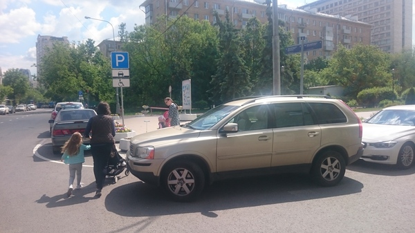 Паркуется, наплевав на пешеходов...