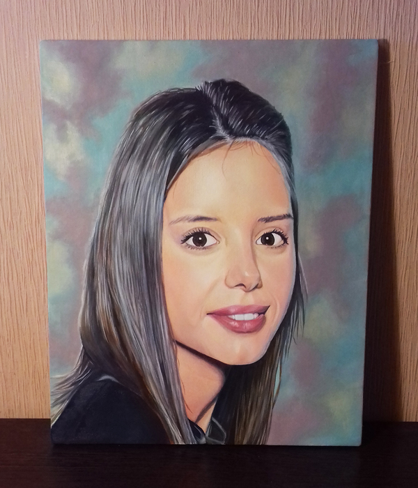 Portrait, oil on canvas - My, Painting, Oil painting, Portrait