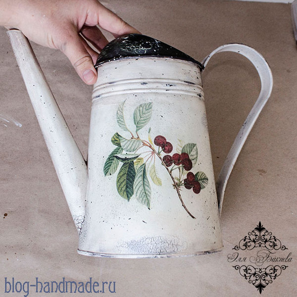 Ikea watering can decor using decoupage technique. Part 1 - My, Needlework with process, Decoupage, , , , Longpost