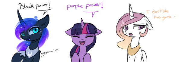 Power My Little Pony, Ponyart, Nightmare Moon, Twilight Sparkle, Princess Celestia, , Magnaluna