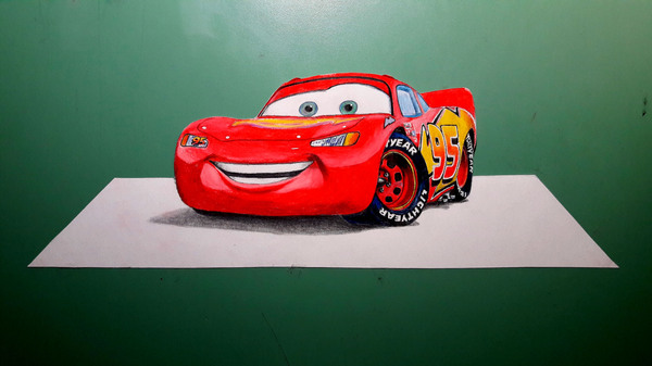 Cars 3 |3d drawing| - My, Cars 3, Cool cars, Drawing, 3D graphics, Speeddrawing, Pencil drawing, Painting, Lightning McQueen, Video