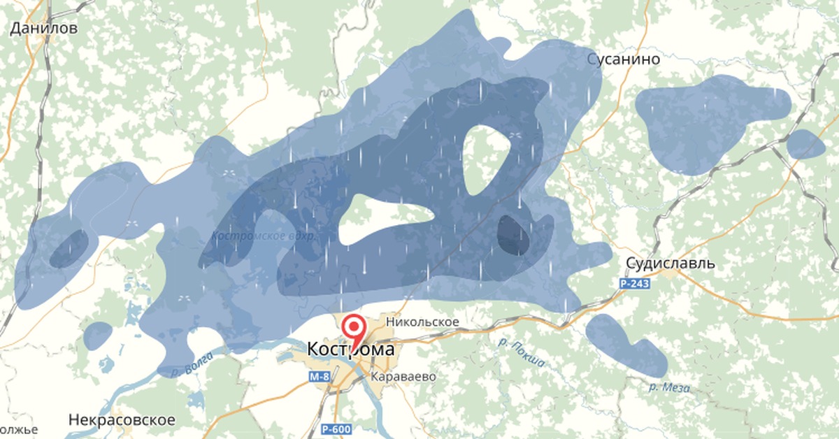 Осадки на карте кострома в реальном. Карта осадков Кострома.