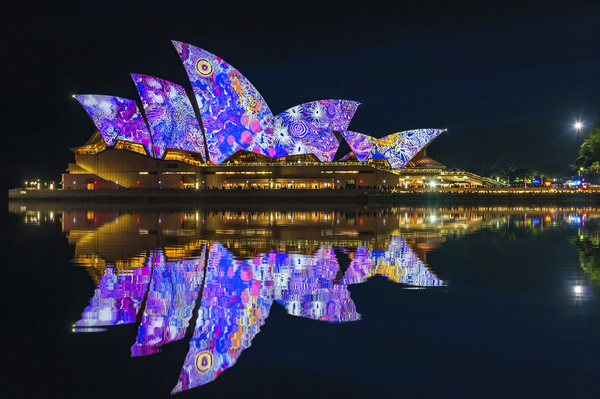 Sydney Opera House during the Vivid Sydney Festival. Part 2 (2015-2017) - The photo, Sydney Opera House, Sydney, The festival, Backlight, Color, Longpost