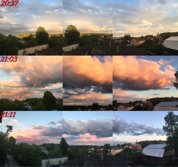 Changes in the sky in half an hour - My, Sky, Clouds, Weather, The clouds, Noginsk, Sunset, The photo, beauty