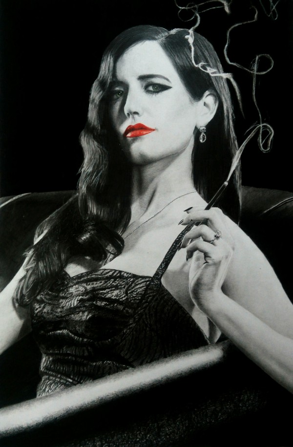 My new drawing #22 - My, Portrait, Eva Green