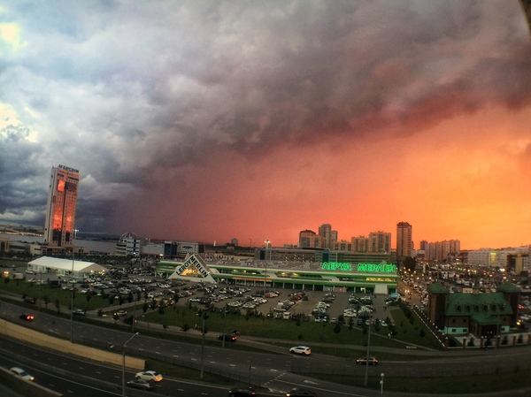 The weather made me see out of the window... - Rain, The photo, Kazan, Sky, beauty, Weather, My, Mood