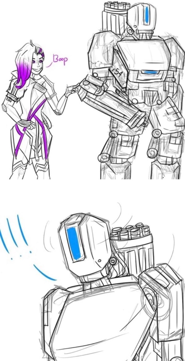 Boop - Overwatch, Comics, Sombra, Bastion, Longpost