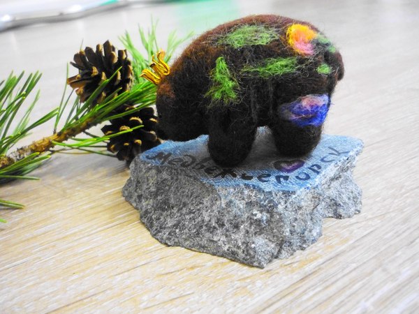 Felted bear from Medvezhyegorsk - My, Dry felting, The Bears