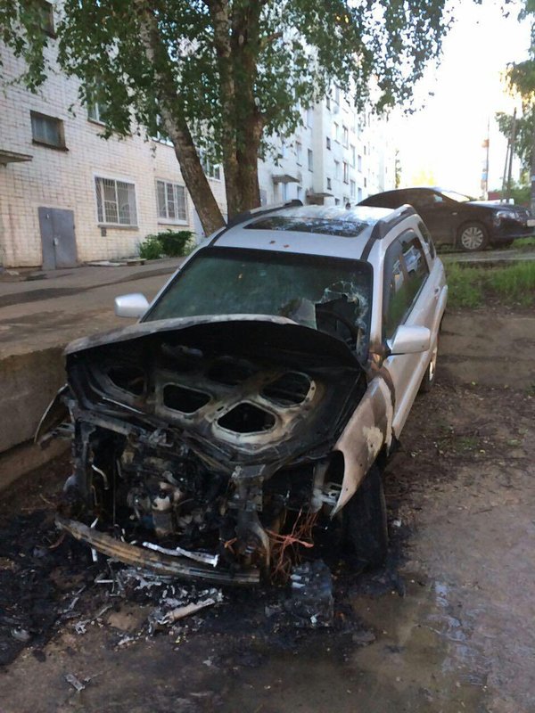 On the morning of June 21, the headquarters of Alexei Navalny was opened in Kirov. On the night of June 22, the car of the headquarters coordinator Artur Abashev was set on fire. - Politics, Alexey Navalny, Auto, Incident, Kirov, Arson