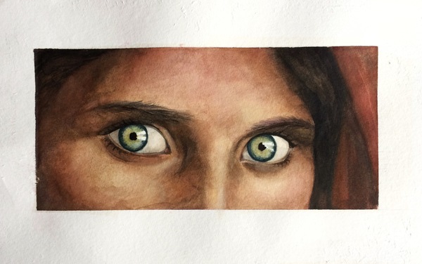 Sight - My, Watercolor, Portrait, Afghanistan