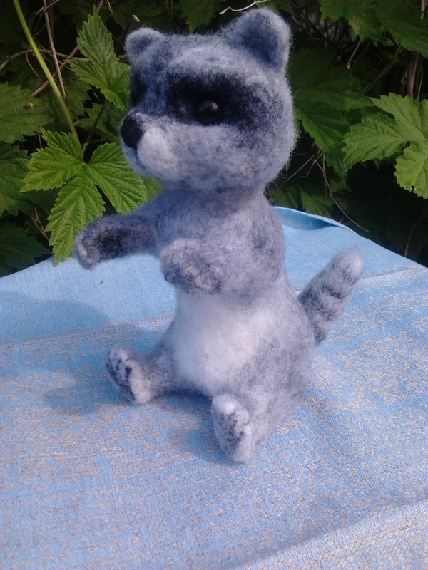 Raccoon slut)) - My, Animals, Toys, Wallow, , Dry felting, Surprise, Presents, Purchase, Longpost