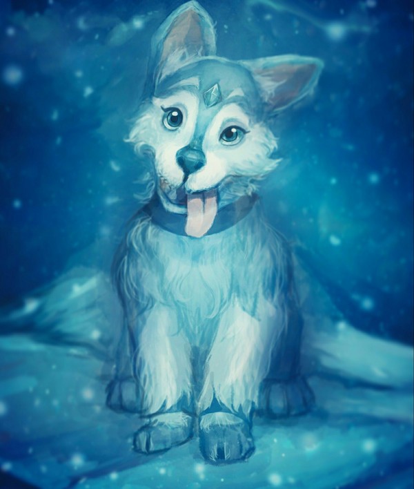Dog Crystal Maiden :3 - Painting, Dota 2 Art, My, Computer games, Dota 2, Art, Dota 2, Crystal maiden, Photoshop