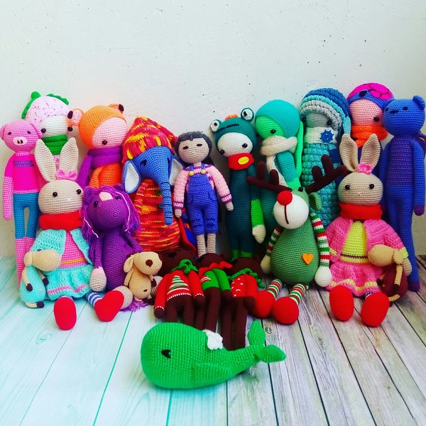 Knitted villagers - My, Toys, Amigurumi, Author's toy