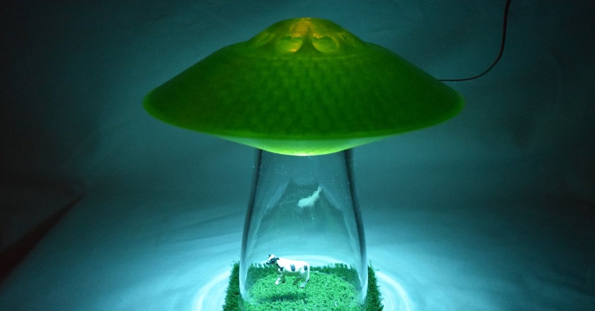Светильник цвет зеленый. Ночник the Alien Abduction Lamp. UFO лампа. Фонарь НЛО. Green Lamp.