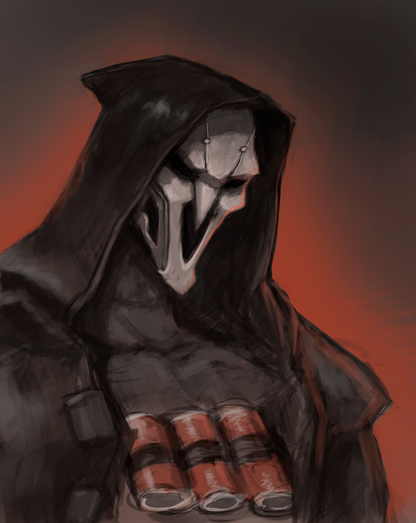 Смерть уже рядом - Рисунок, Моё, Reaper, Overwatch, Photoshop