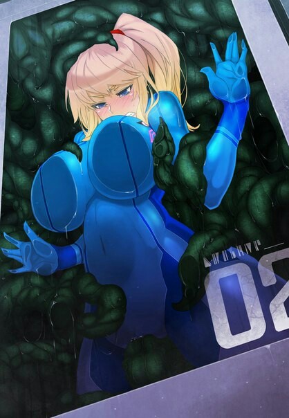 Anime art. - NSFW, Anime Art, Этти, Тентакли, Аниме, Samus Aran, Metroid