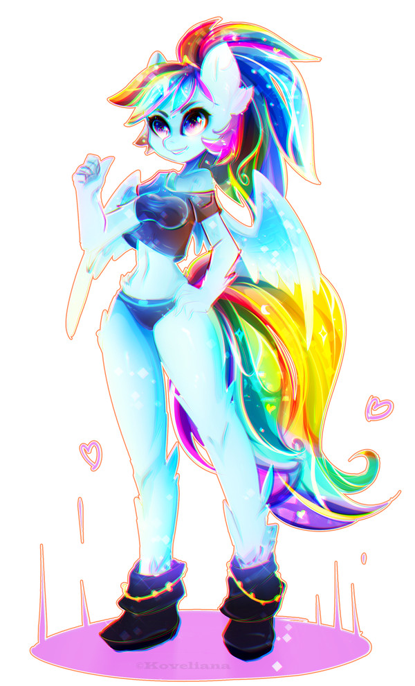 Neone Dash - My Little Pony, Rainbow Dash, Антро, MLP Edge, Koveliana