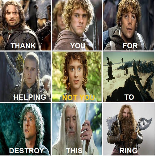 thanks for the help - Lord of the Rings, 9GAG