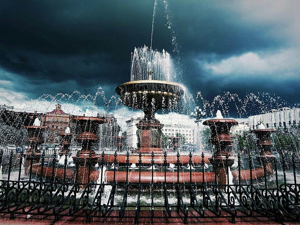 Fountains - Weather, The photo, Дальний Восток, Fountain, Sky, Khabarovsk