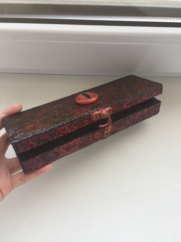 Box for brushes Sauron. - Longpost, Sauron, Lava, Tolkien, Casket, My