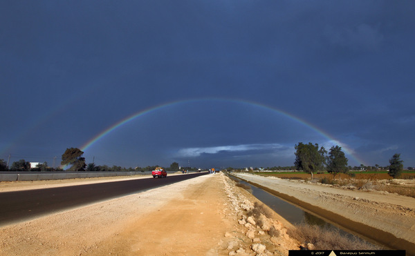 Rainbow on the Cairo-Alexandria highway - My, Canon 600D, Sigma 10-20 mm, Egypt, Cairo, Alexandria, Rainbow, Rain