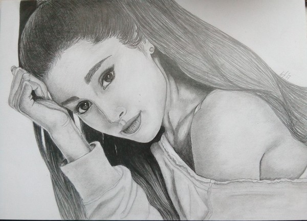 Ariana Grande. - Creation, My, Drawing, Pencil drawing, Ariana Grande