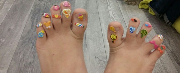 Pedicure from the younger generation - My, Nails, Children, Pedicure, Children and adults