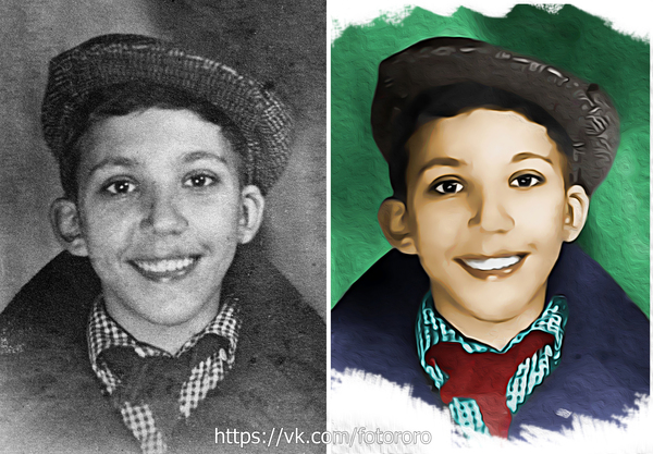 My colorized hand drawn photo. I don't know what to call it.) - My, , Colorization, Old photo, 