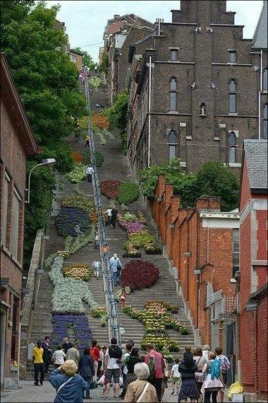 Montagne de Bueren, 374-ступенчатая лестница в бельгийской провинции Льеже - Интересные места, Мира, Мир