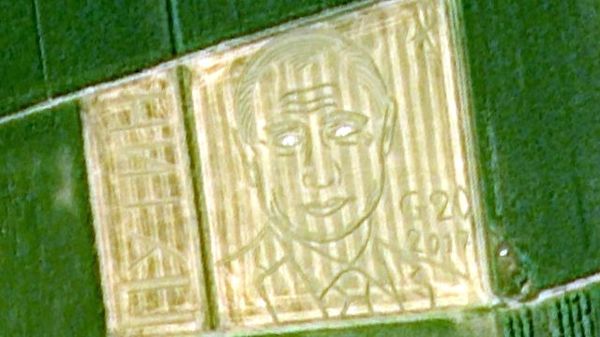 Russian satellite captured a portrait of Putin on a field in Italy from space - Vladimir Putin, Portrait, Field, Italy