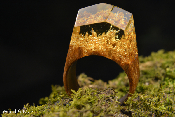 Wood and Epoxy Rings + Creative Photos (Part 5) - My, Handmade, Ring made of wood, Epoxy resin, Macro photography, Longpost, Needlework without process