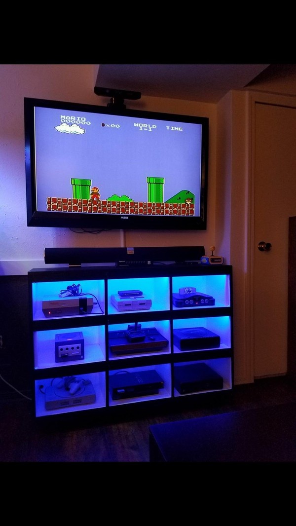 My father himself made this beauty for all his game consoles. He's damn cool. - Father, Prefixes, TV set, Creative, Retro, Reddit, Games