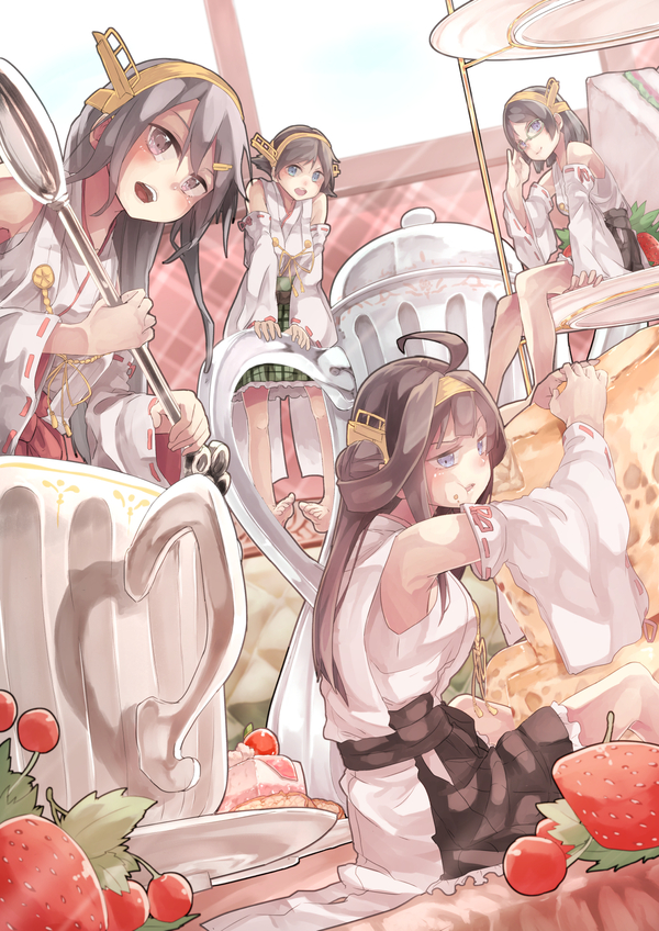 KanColle - Anime Art, Аниме, Kantai Collection, Kongou Sisters, Haruna, Hiei, Kirishima, Kongou