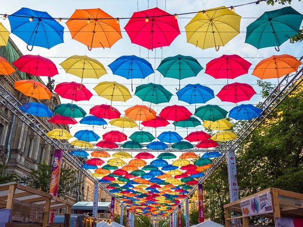 Alley of Soaring Umbrellas, St. Petersburg - My, The photo, Landscape, Saint Petersburg, Umbrella, The street, beauty, Travels, Russia
