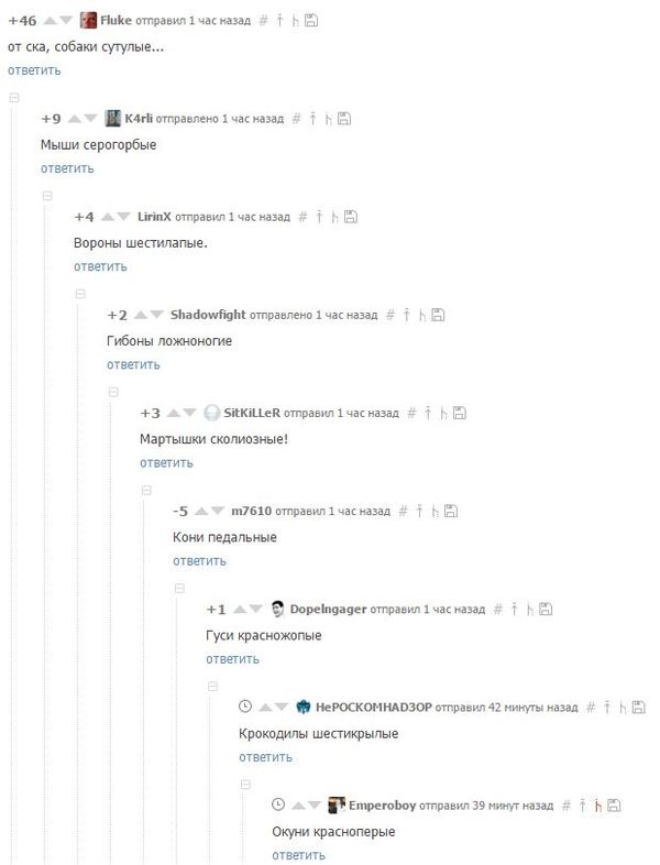Ох уж эти комментарии... - Комментарии, Скриншот, Животные, Обзывательства, Словарный запас