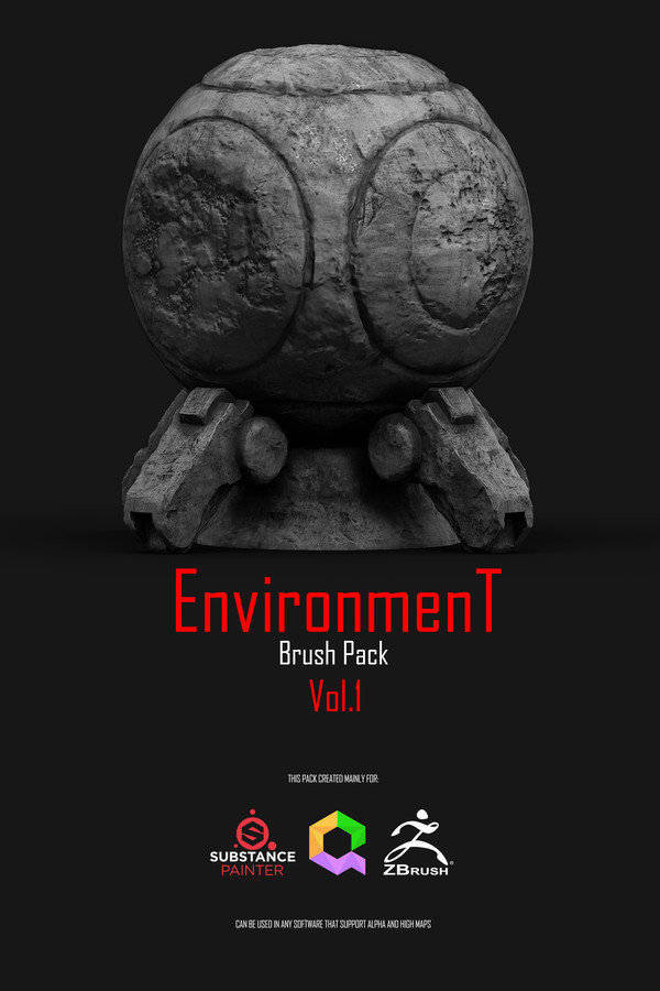 Environment Brush Pack 01 - Моё, Утопия, Zbrush, Substance painter, Quixel, Кисть, Brushes, Видео, Длиннопост