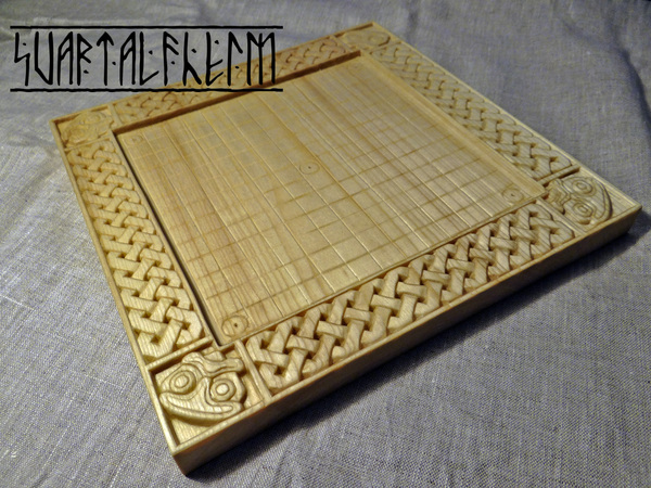 Board for playing tavlei - My, Wood carving, My, Reconstruction, Tavlei, Handmade, Longpost, Needlework without process