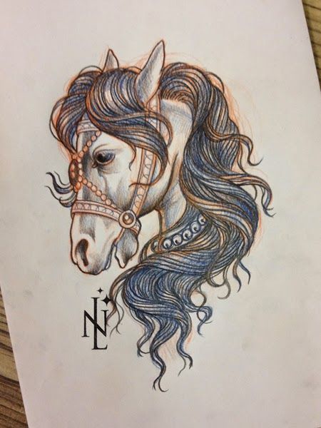 Sketches of tattoos: horse. - Tattoo, Longpost, Horses, Sketch, Tattoo Lovers League