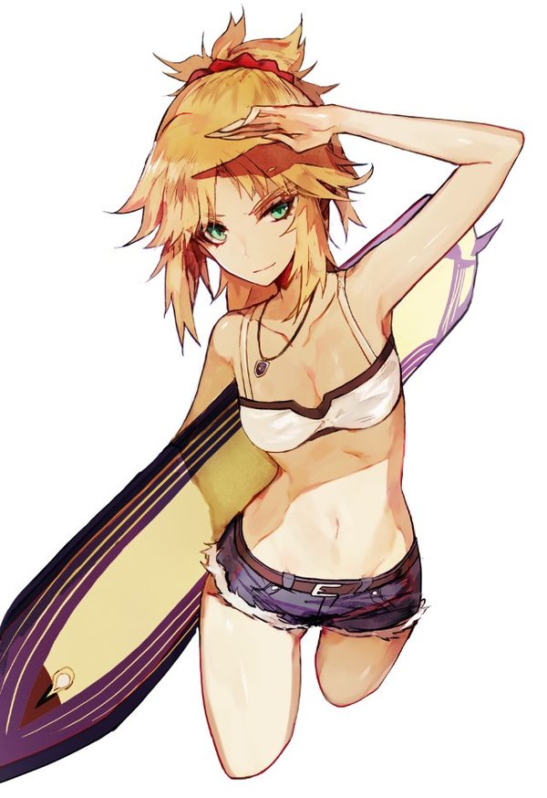 Saber of Red Fate Grand Order, Fate Apocrypha, Mordred, , Anime Art, Surfboard