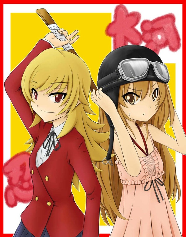 Обмен ролями - Аниме, Anime Art, Monogatari series, Shinobu Oshino, Toradora, Aisaka Taiga, Кроссовер