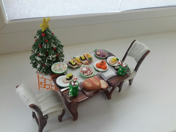 Please to the table - My, Polymer clay, Miniature, Longpost