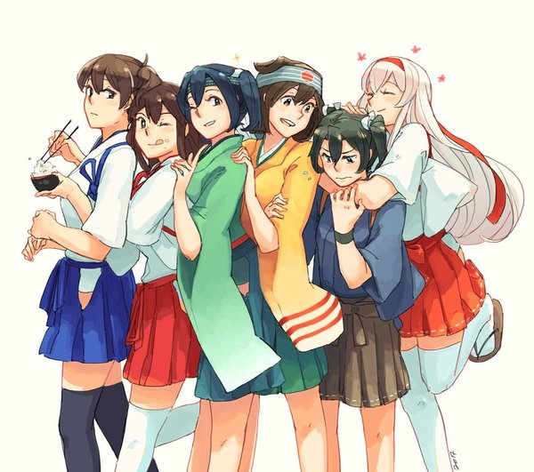 Авианосцы - Kaga, Akagi, Soryuu, Hiryuu, Zuikaku, Shoukaku, Аниме, Anime Art