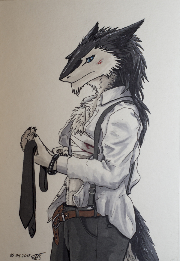 emptiness - Traditional art, Sergal, Furry, 