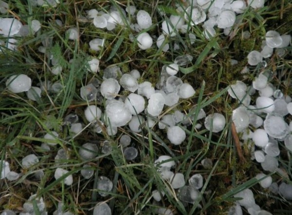 In St. Petersburg, small snowdrifts appeared because of the hail - Element, Hail