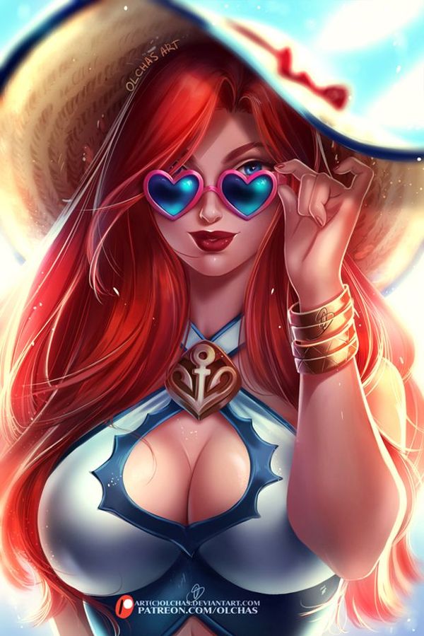 Pool Party Miss Fortune by OlchaS - Olchas, Miss fortune, League of legends, Art