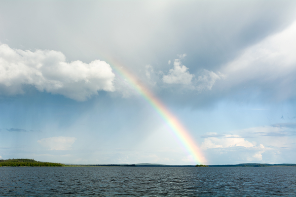Leprechaun Treasure Island - My, The photo, Island, Rainbow, Карелия, Lake