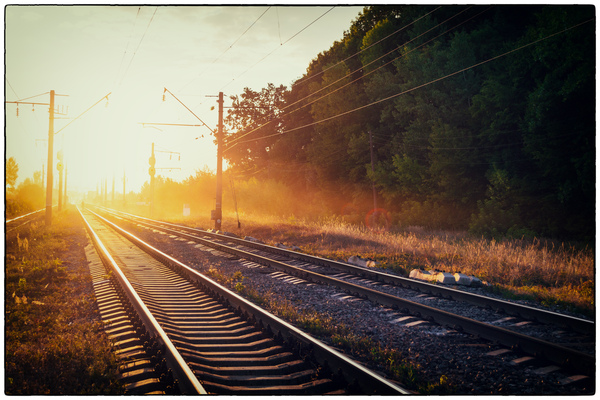 Sunset... - Railway, Sunset, My, Lighting