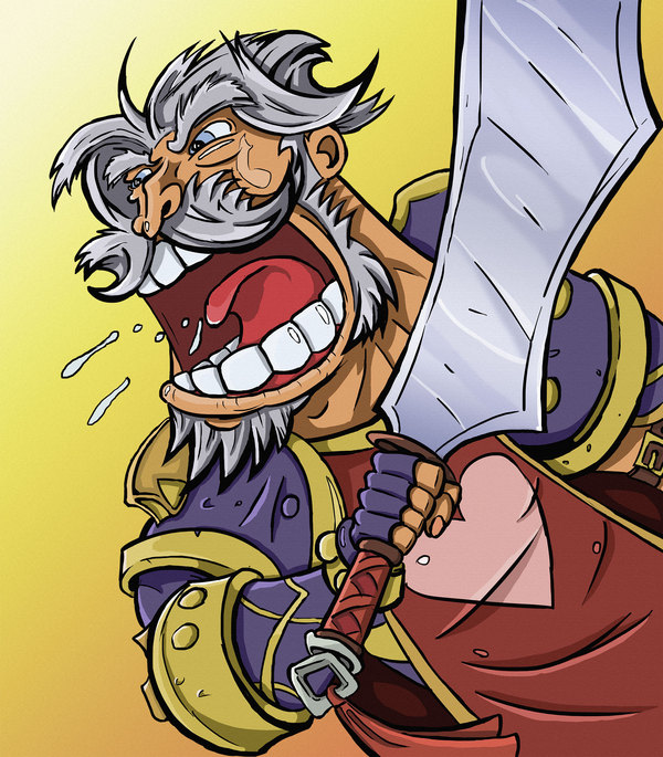 The legendary Leeroy Jenkins (Leeeeeeroy Jeeeeenkins!) - My, Leeroy Jenkins, , Hearthstone, Art, Drawing, Drawing on a tablet