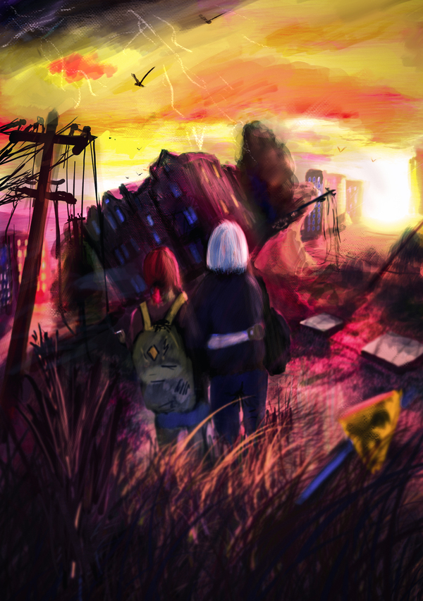 Dystopia - My, Dystopia, Digital drawing, Images, Dystopia, Drawing, Art, Creation, Sunset